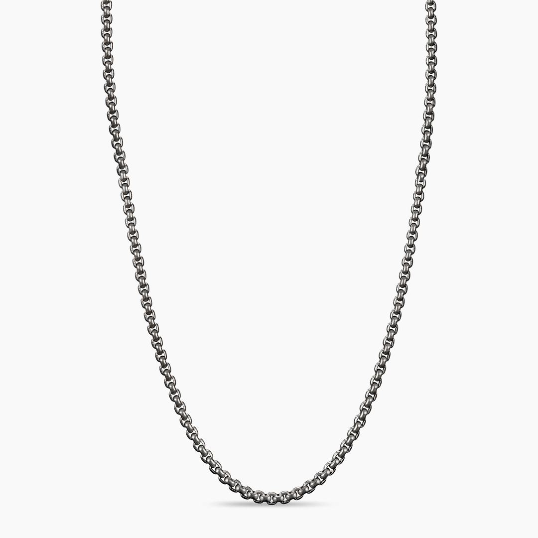 David Yurman Box Chain Necklace Grey Titanium, 2.7mm