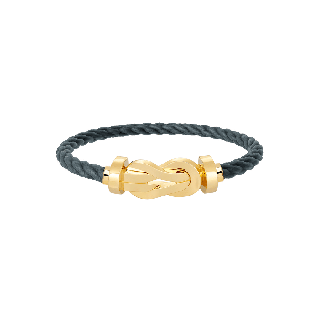 FRED Storm Grey Cord 18k Yellow Gold LG Chance Infinie Buckle, Exclusively ay Hamilton Jewelers