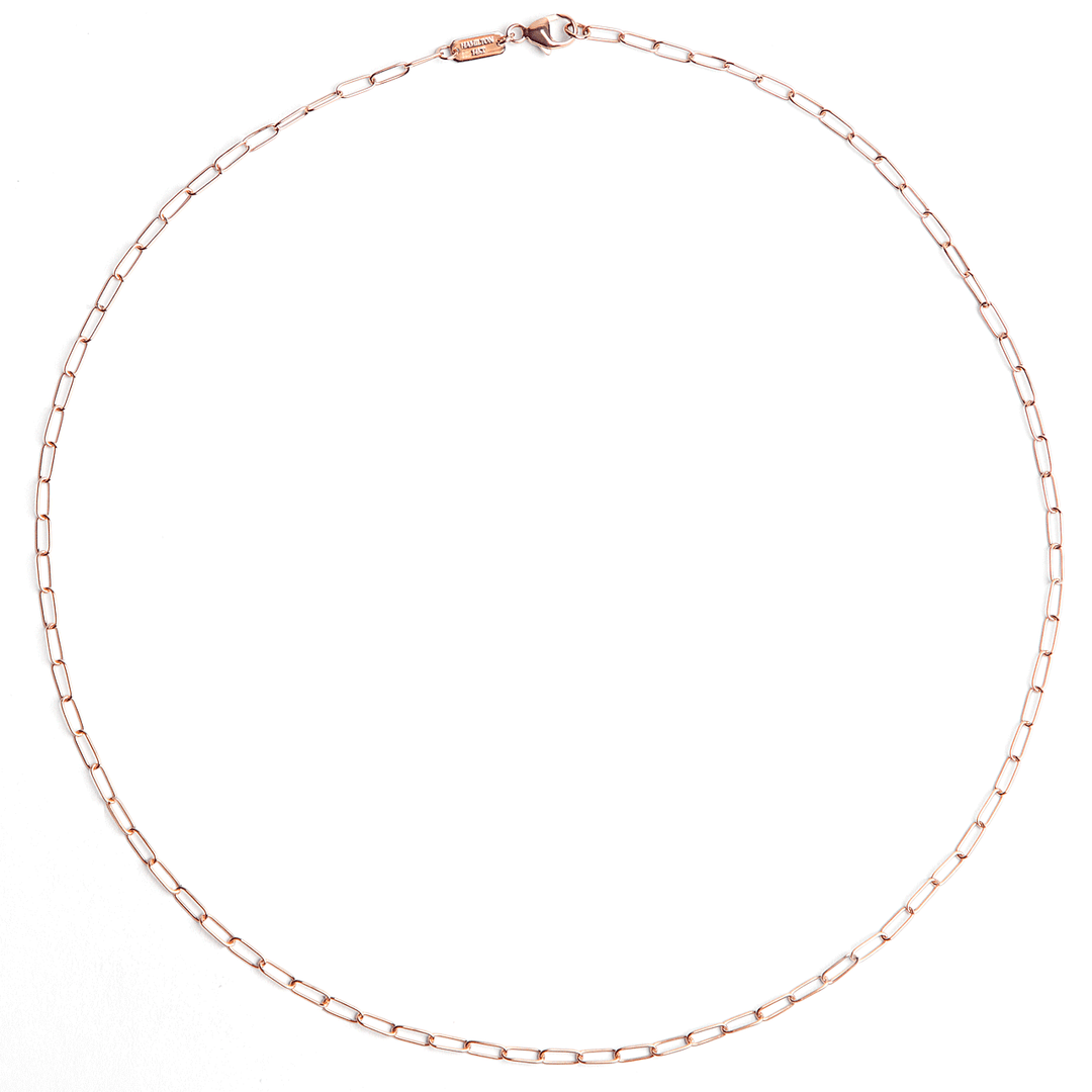 Hamilton Collection 14k Rose Recycled Gold Extra Small 2.2mm Long Link Chain 16 Inch Necklace
