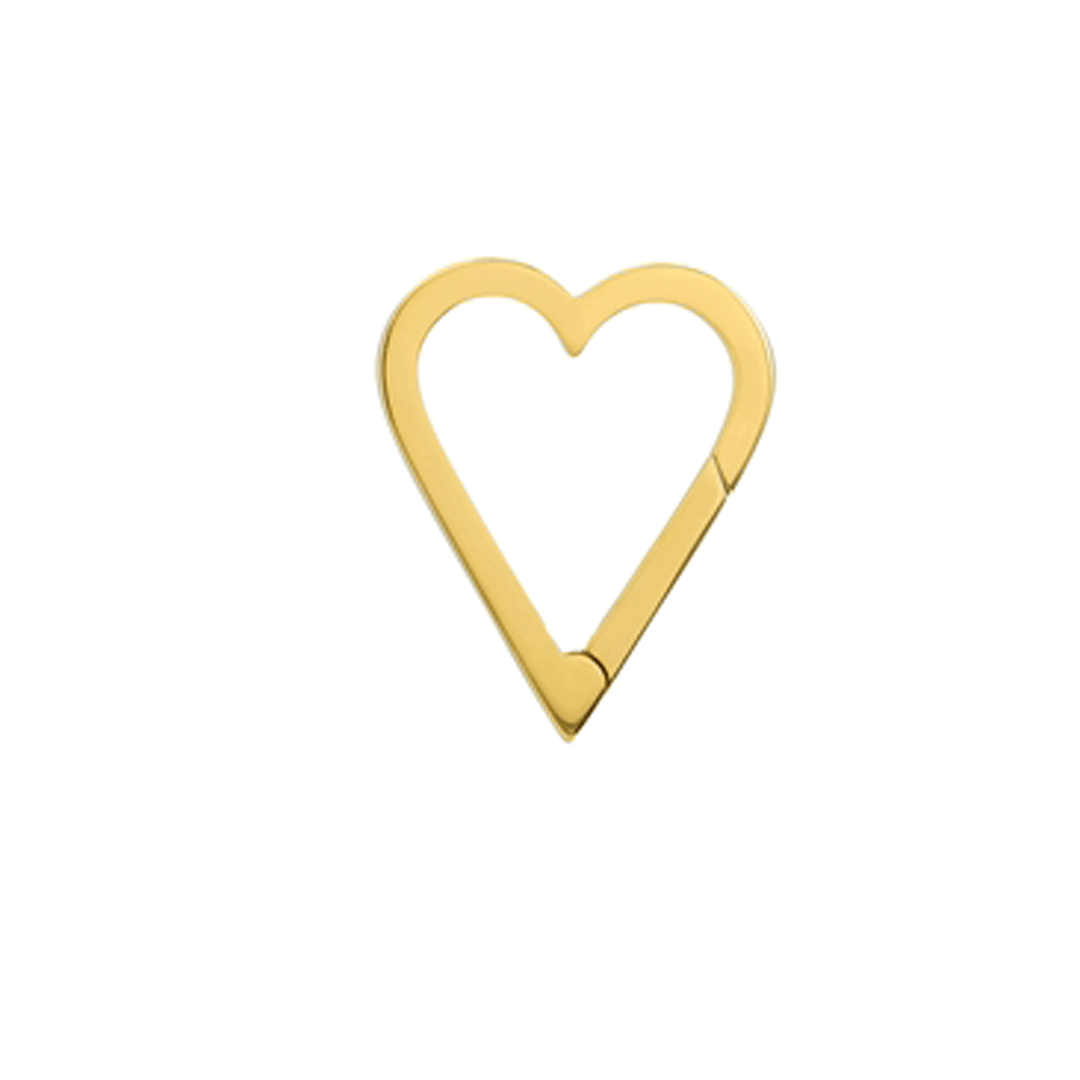 14k Yellow Gold Heart Push Lock