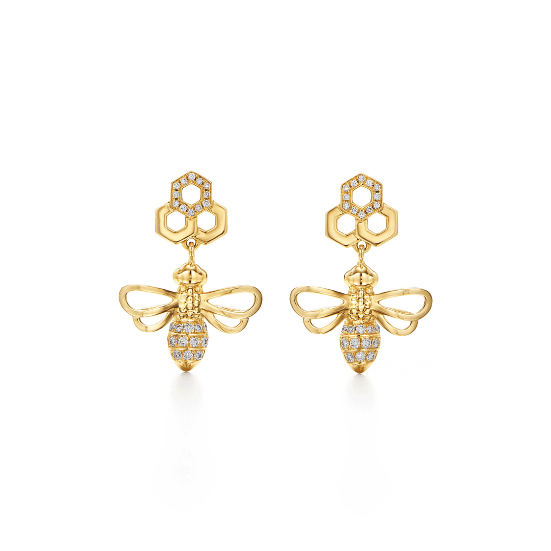 Temple St Clair 18K Bee Earrings