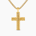 David Yurman Chevron Cross Pendant 18K Yellow Gold, 36mm