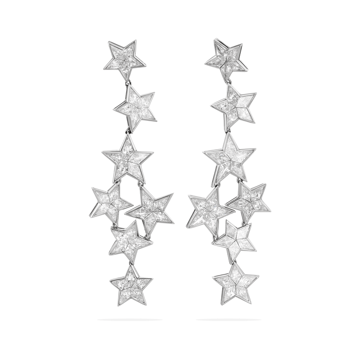 Platinum and Diamond 11.41 Total Weight Star Earrings