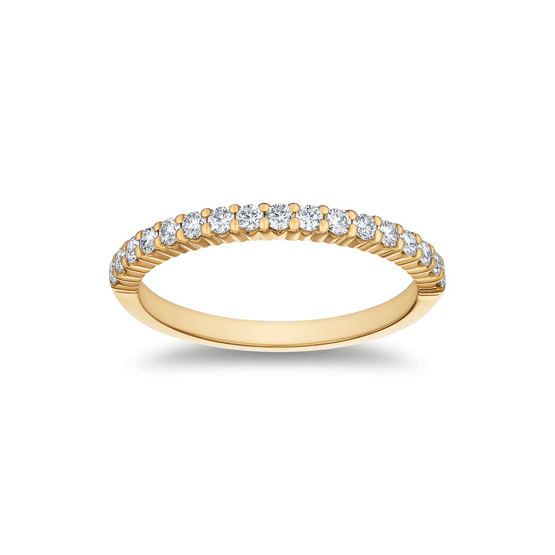18k Yellow Gold and .34 Total Weight Diamond Band
