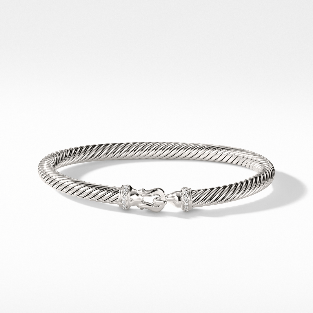 David Yurman Cable Buckle Bracelet with Diamonds, 5mm