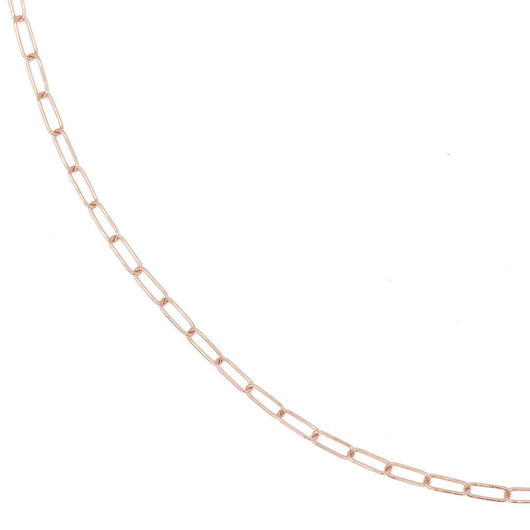 14k Rose Recycled Gold Extra Small 2.2mm Long Link Chain 18" Necklace