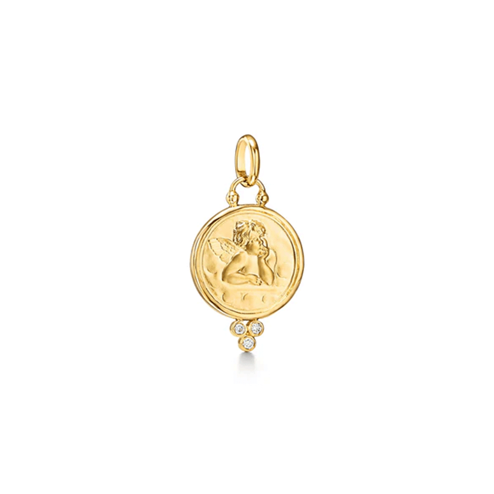 Temple St. Clair 18k Gold Angel Pendant 16mm