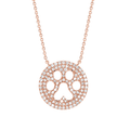 14k Gold and Diamond .22 Total Weight Paw Print Pendant