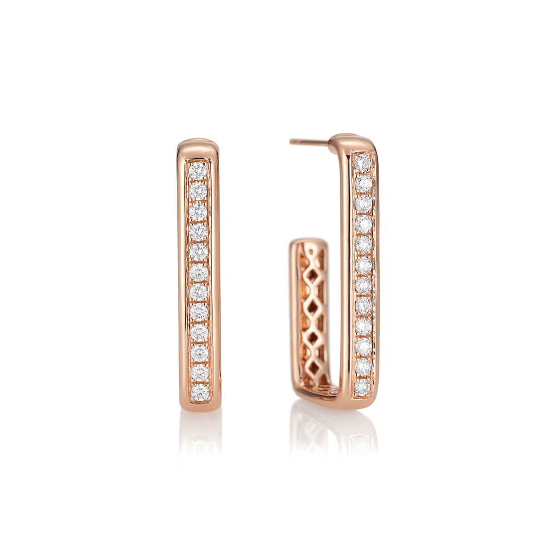 Mercer 18k Rose Gold and Diamond .67 Total Weight Hoops