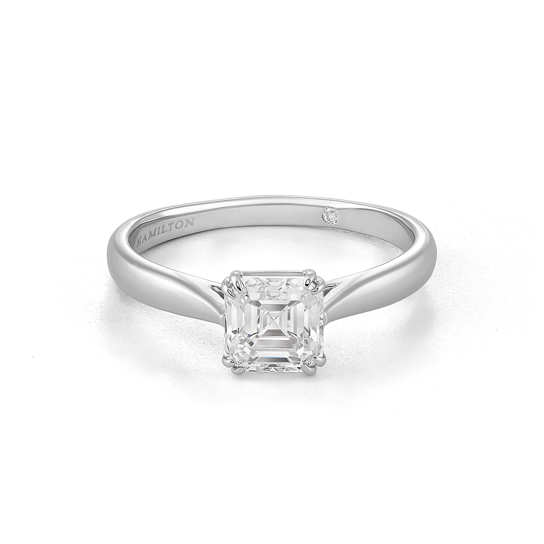 Centennial 18k Gold and 1.20CT Asscher Cut Diamond Engagement Ring