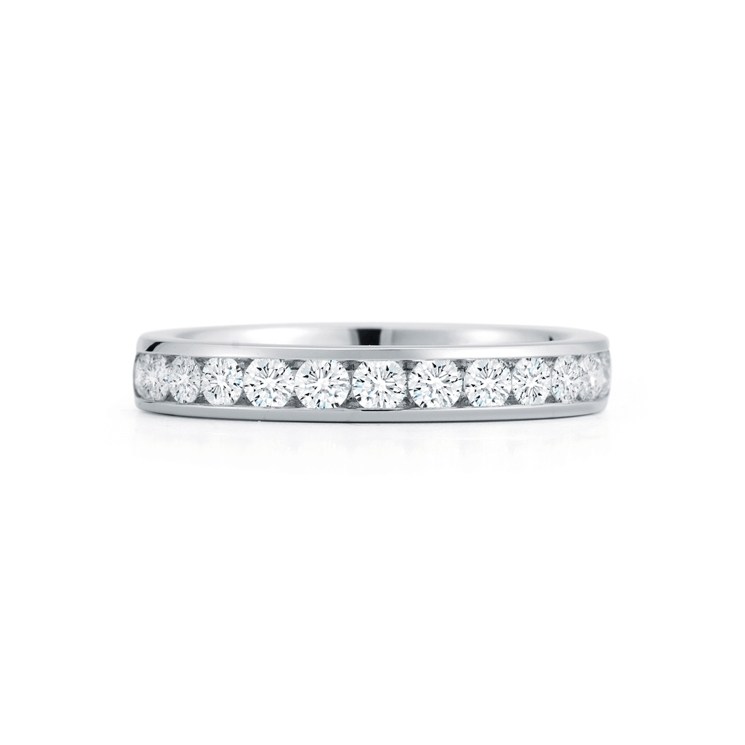 18k White Gold and 0.72 Total Weight Diamond Channel Band