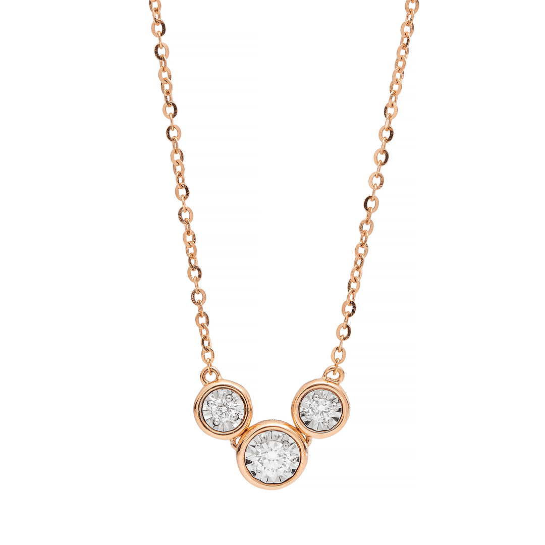 Boundless 18k Rose Gold and Diamond .16 Total Weight Necklace