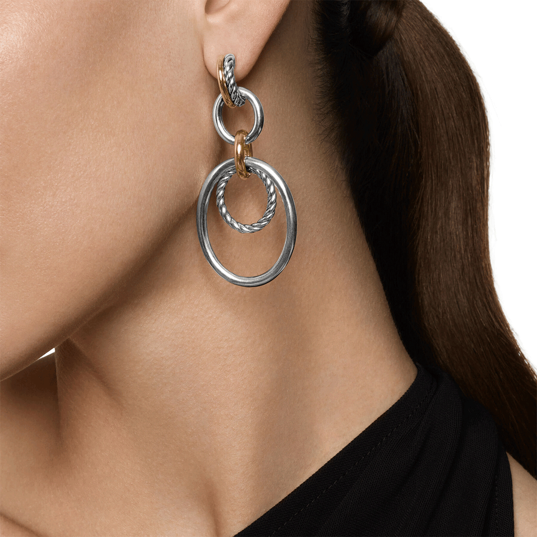 David Yurman DY Mercer® Mobile Drop Earrings Sterling Silver with 18K Yellow Gold, 65.7mm