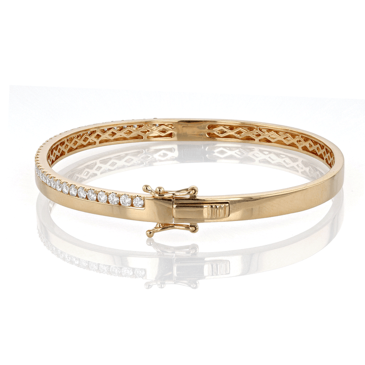 18k Yellow Gold and Diamond 1.02 Total Weight Bangle