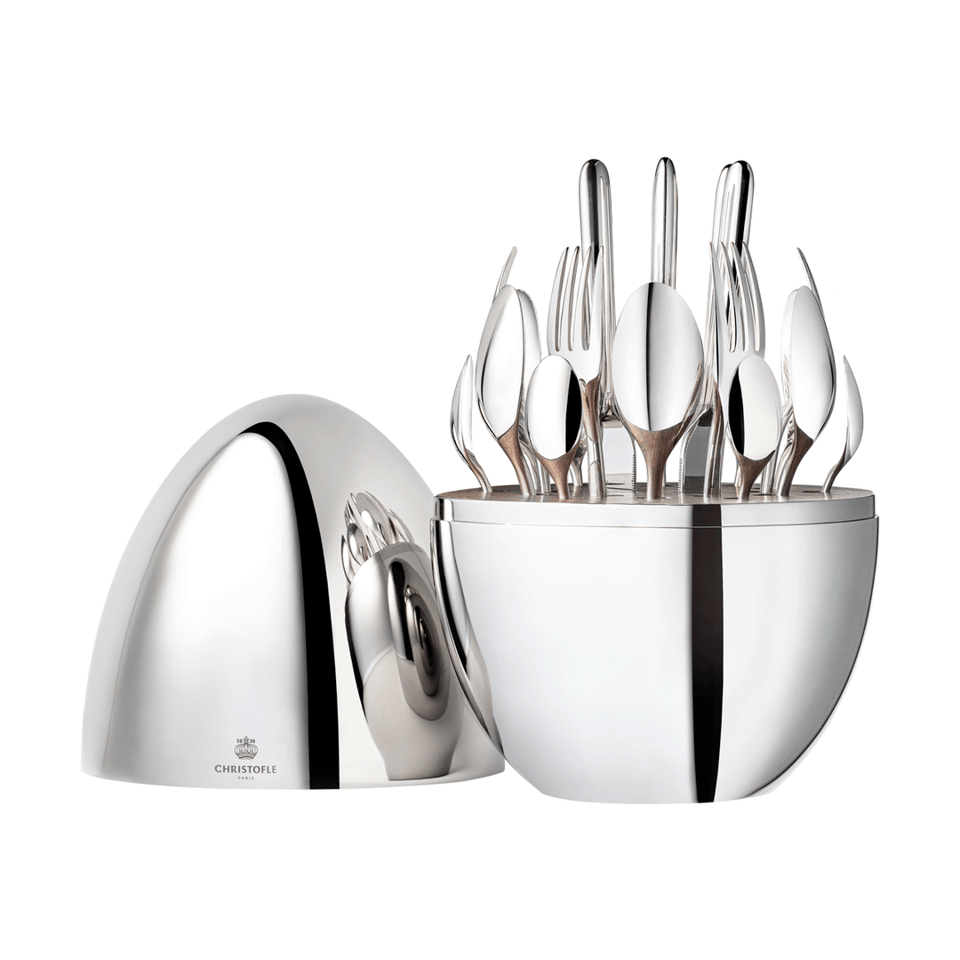 Christofle Mood Silver Plate 24-Piece Flatware Set