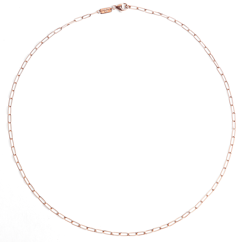 Hamilton Collection 14k Rose Recycled Gold Extra Small 2.2mm Long Link Chain 16 Inch Necklace