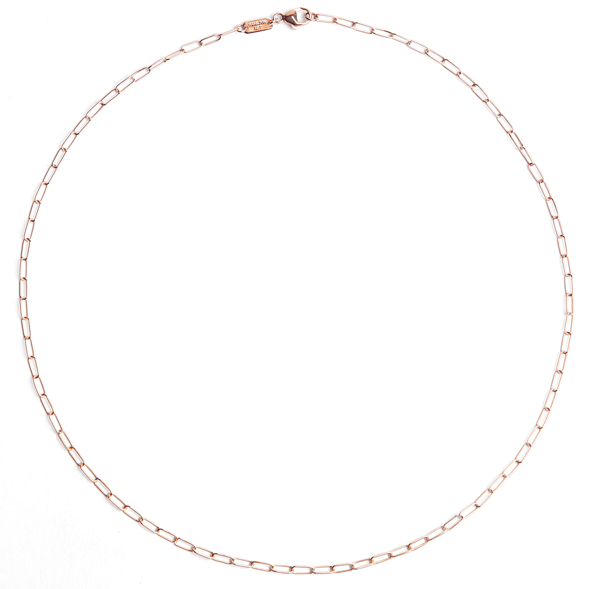 Hamilton Collection 14k Rose Recycled Gold Extra Small 2.2mm Long Link Chain 16 Inch Necklace