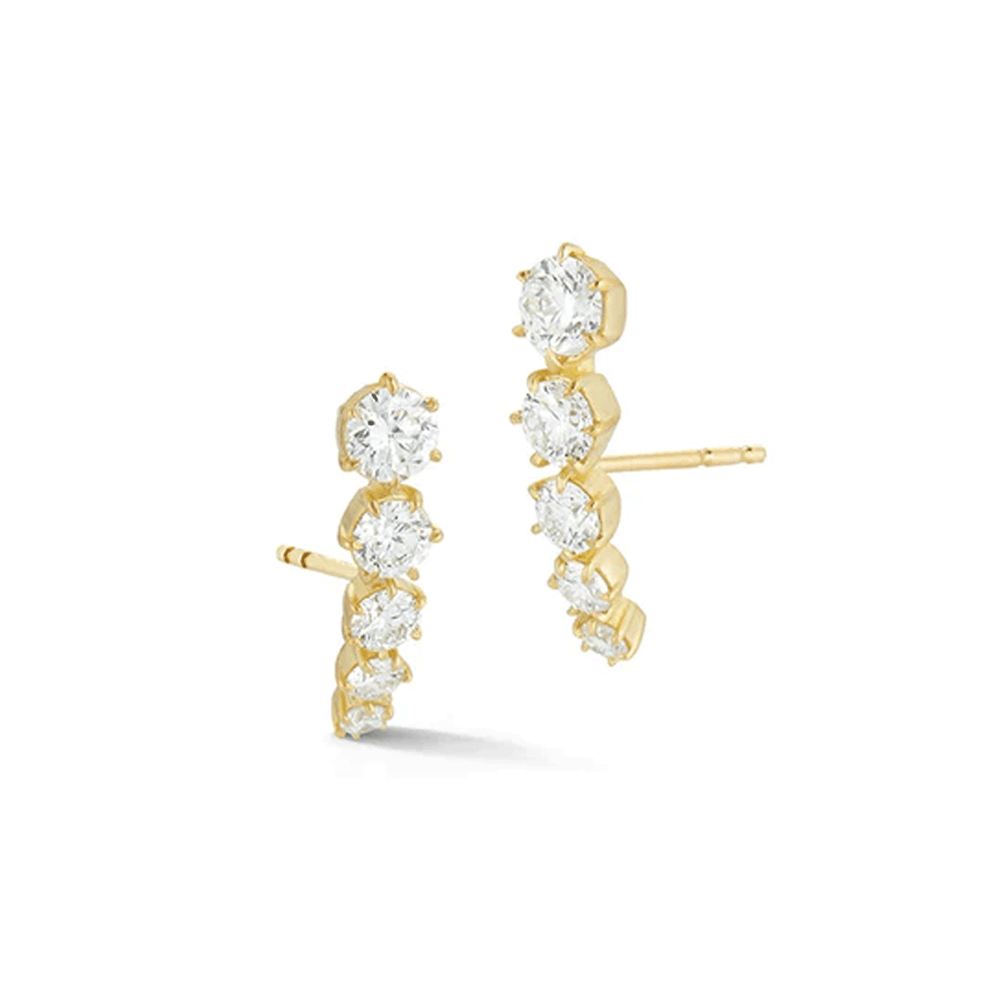 Jade Trau Ara 18k Yellow Gold Five Stone Studs