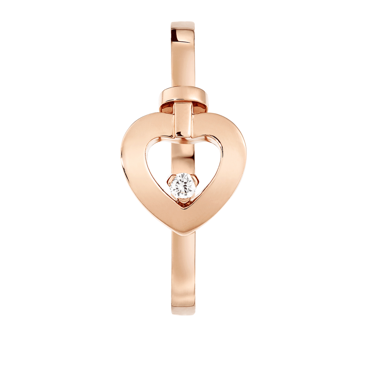 Fred Pretty Woman 18k Rose Gold and Pave Diamond Mini Heart Ring,54 Exclusively at Hamilton Jewelers