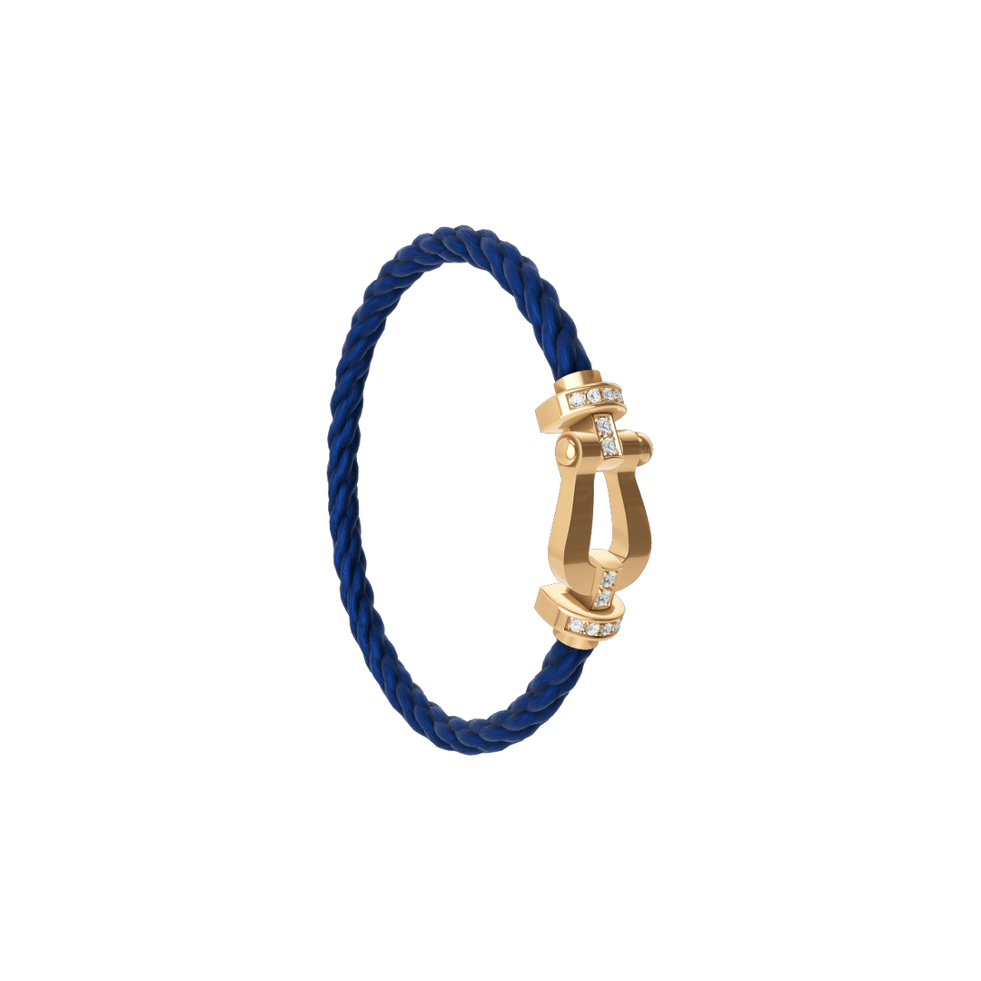 FRED Force 10 Navy Cord with 18k Yellow LG Half Diamond Buckle, Exclusively at Hamilton Jewelers
