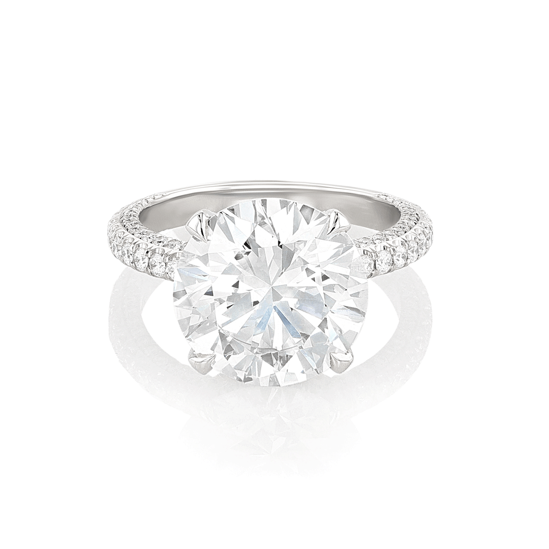 Private Reserve Platinum and Round Diamond 6.57 Total Weight Engagement Ring