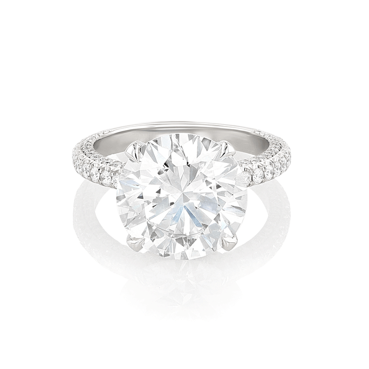 Private Reserve Platinum and Round Diamond 6.57 Total Weight Engagement Ring