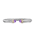 David Yurman Sterling Silver with 14K Yellow Gold, Amethyst and Diamonds Cable Flex® Bracelet