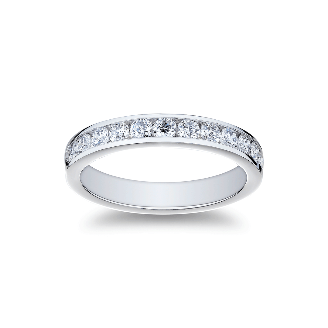 Hamilton Collection 18k White Gold and .72 Total Weight Diamond Channel Band