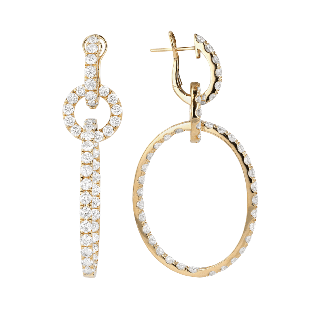 Betsey 18k Gold and Diamond 9.26 Total Weight Drop Earrings