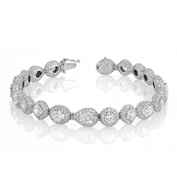 Platinum and Fancy Cut Diamonds 8.17 Total Weight Bracelet