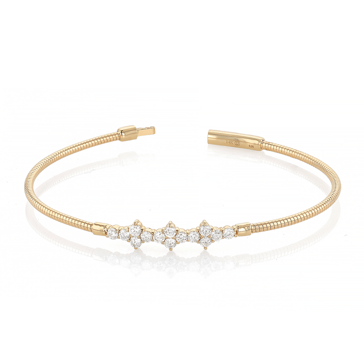 14k Yellow Gold and 0.92 Total Weight Diamond Flex Bracelet