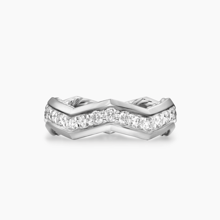 David Yurman Zig Zag Stax™ Ring Sterling Silver with Diamonds, 5mm