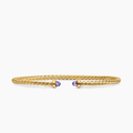David Yurman Micro Cablespira Flex Bracelet 18k Yellow Gold with Amethyst, 2.6mm