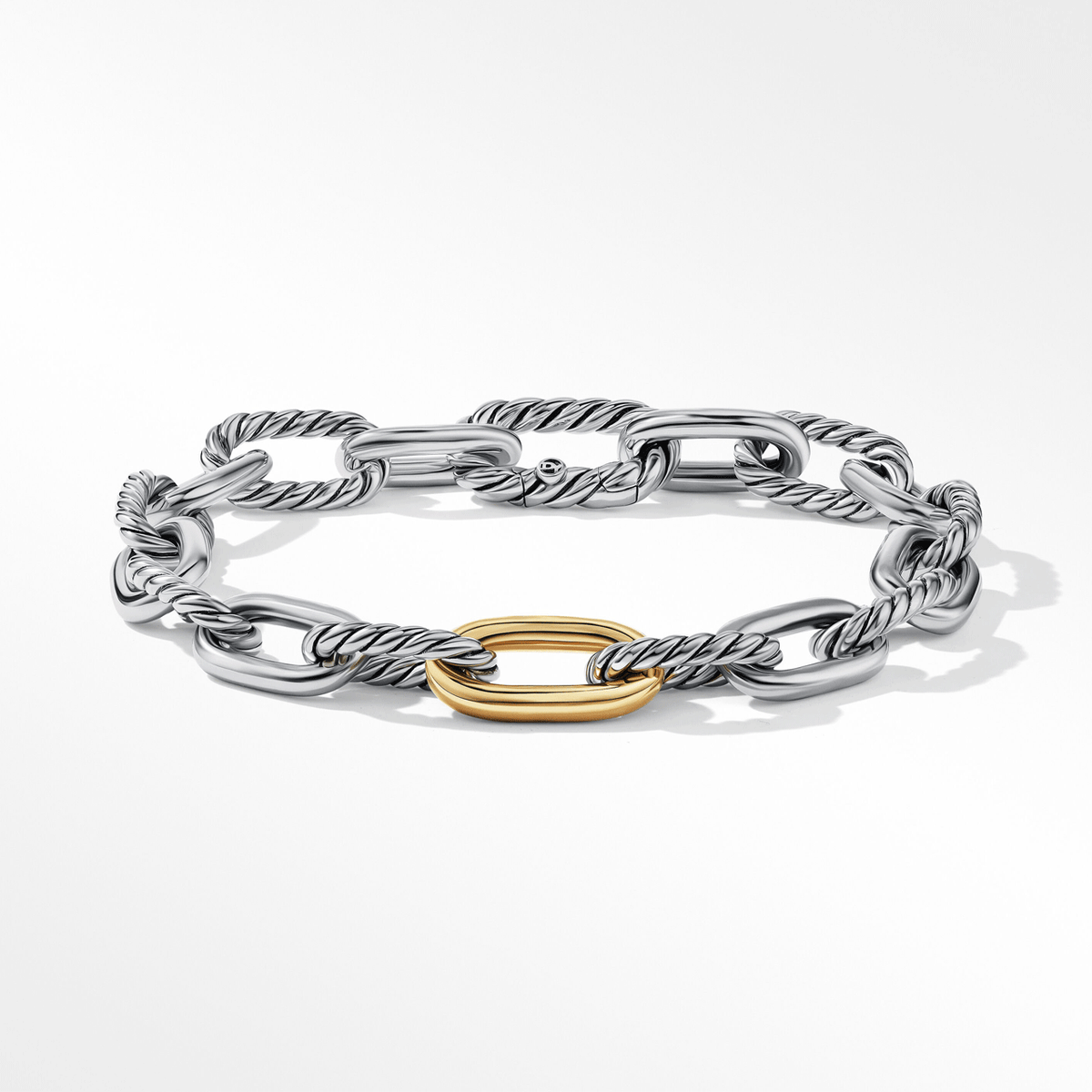 David Yurman Madison Chain Bracelet Sterling Silver with 18k Yellow Gold, 8.5mm