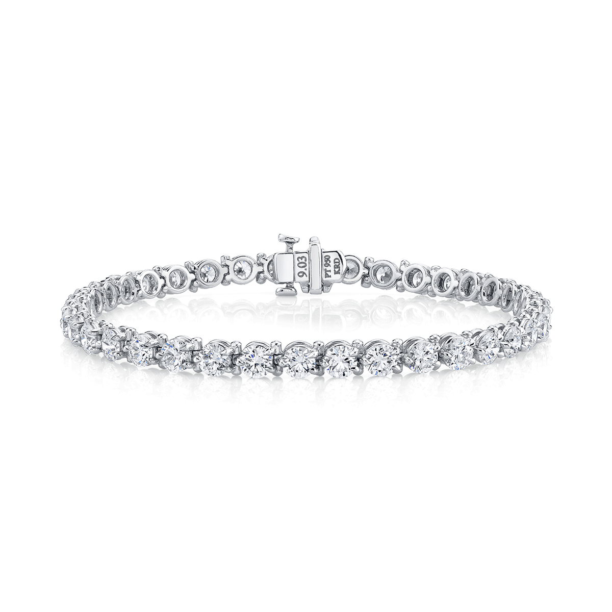 Hamilton Signature Collection Platinum and 9.03 Total Weight Natural Diamond Line Bracelet