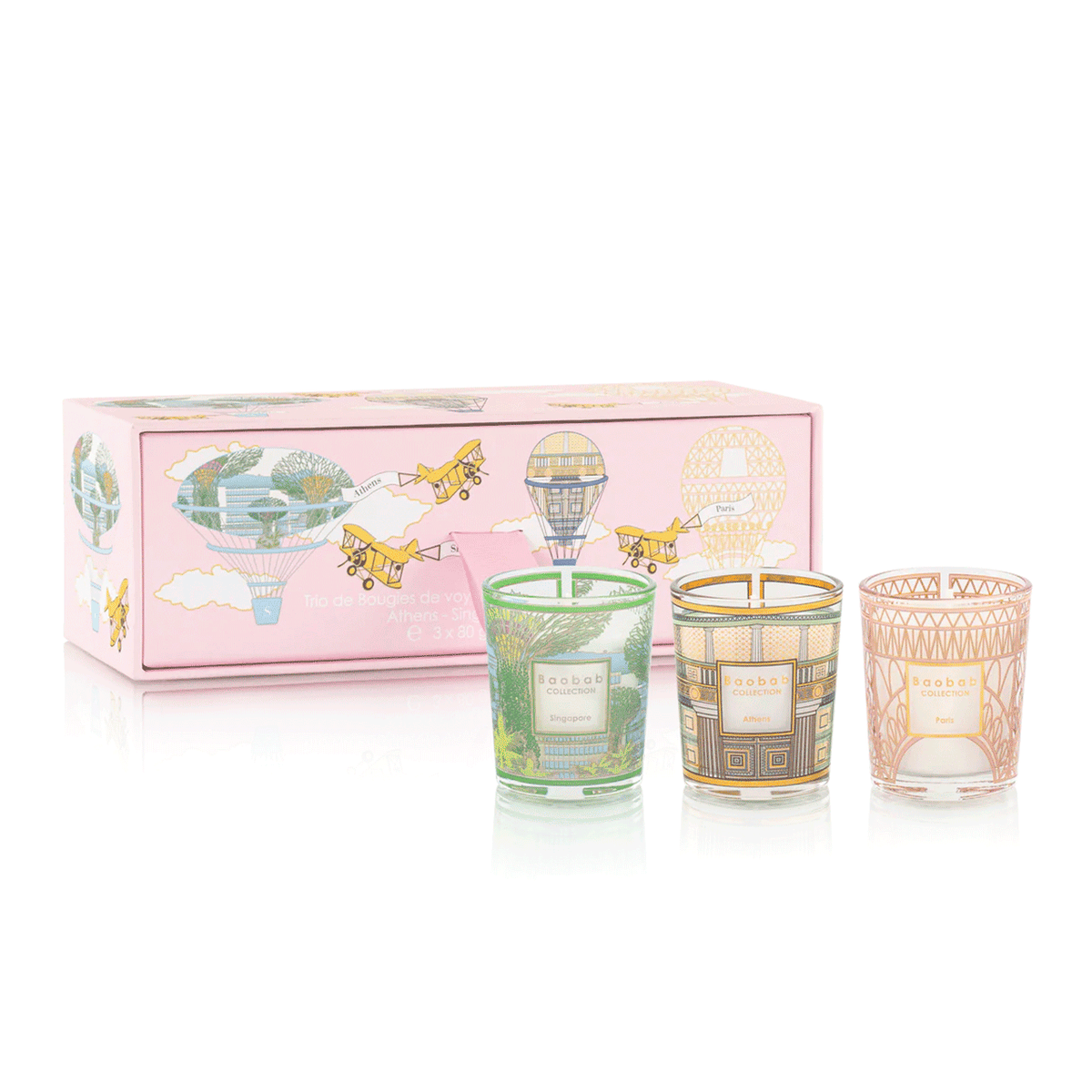 Trio Travel Candles Singapore-Athens-Paris
