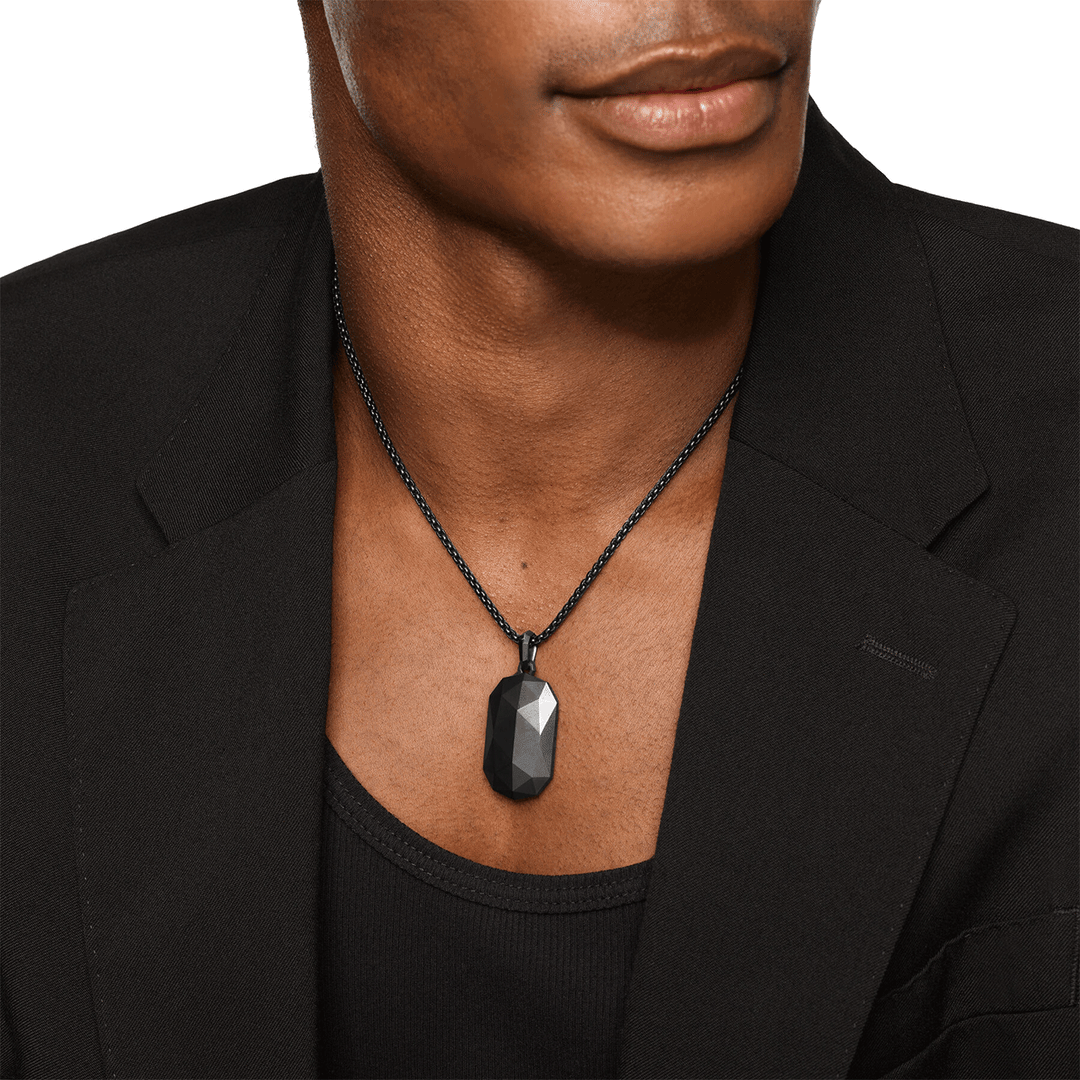 David Yurman Faceted Amulet Black Titanium, 36.3mm