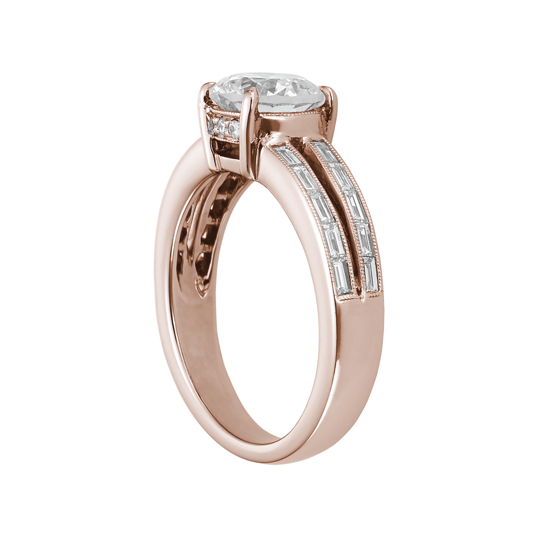 1912 18k Rose Gold and .46TW Diamond Engagement Mounting Ring