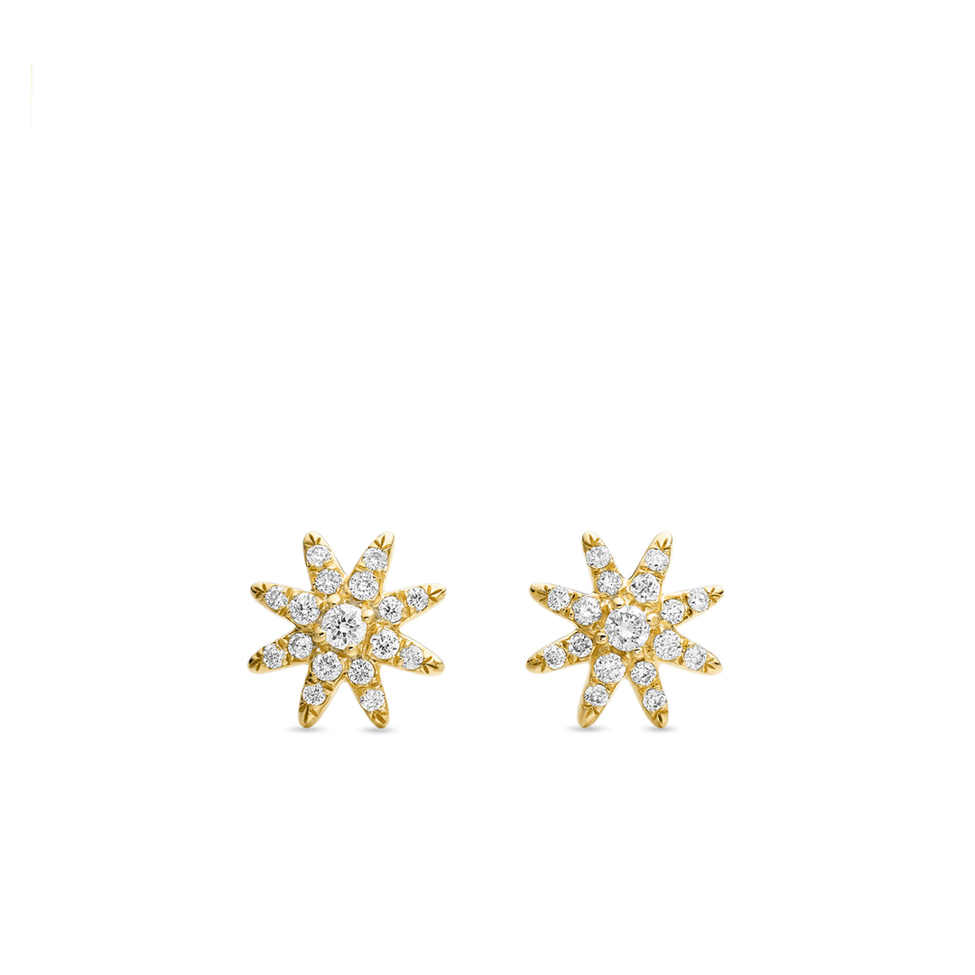 David Yurman Petite Starburst Stud Earrings in 18k Yellow Gold