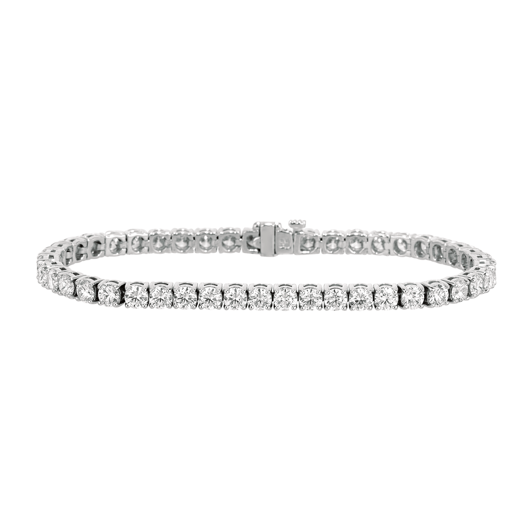 18k White Gold Classic 8.55 Total Weight Diamond Line Bracelet