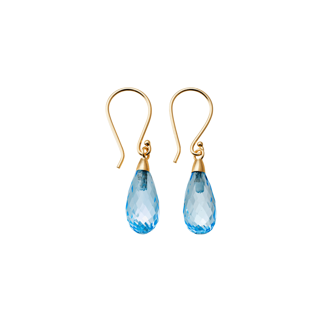 Calypso 14k Yellow Gold and Blue Topaz Earrings