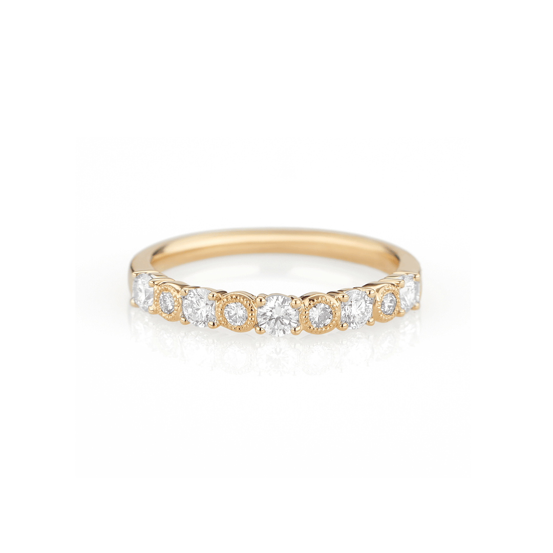 Heritage 18k Yellow Gold and .50 Total Weight Diamond Band