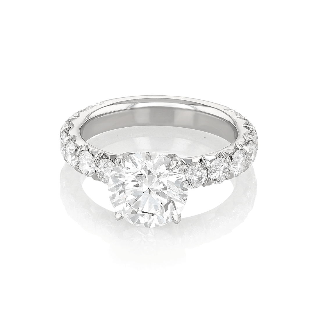 Platinum and 2.54 Total Weight Diamond Ring