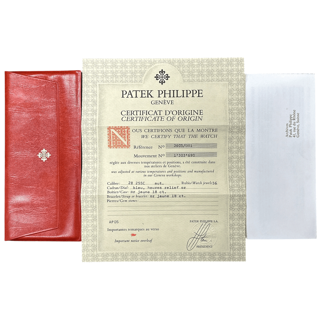 PATEK PHILIPPE YELLOW GOLD ELLIPSE BRACELET WATCH, REF. 3605/1