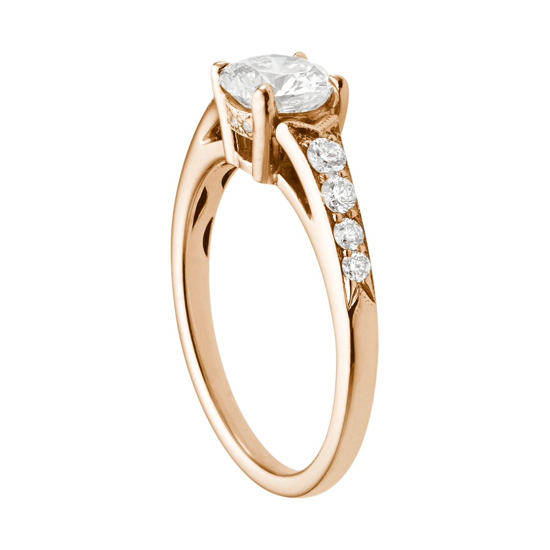 Hamilton 1912 Collection 18k Rose Gold and 0.25 Total Weight  Diamond Engagement Mounting Ring