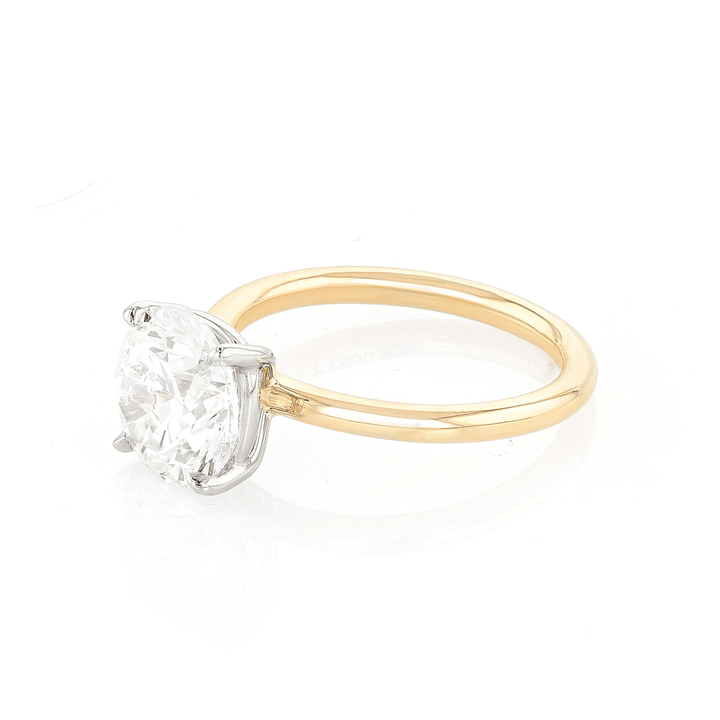 Platinum 18k Yellow Gold and 3.01 Total Weight Diamond Ring