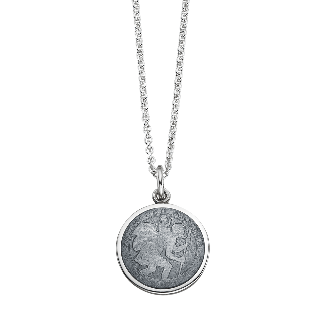 St. Christopher Grey Enamel Medal