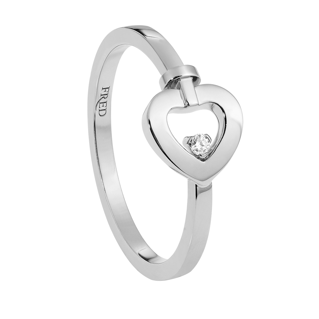 Fred Pretty Woman 18k White Gold and Diamond Mini Heart Ring, Exclusively at Hamilton Jewelers