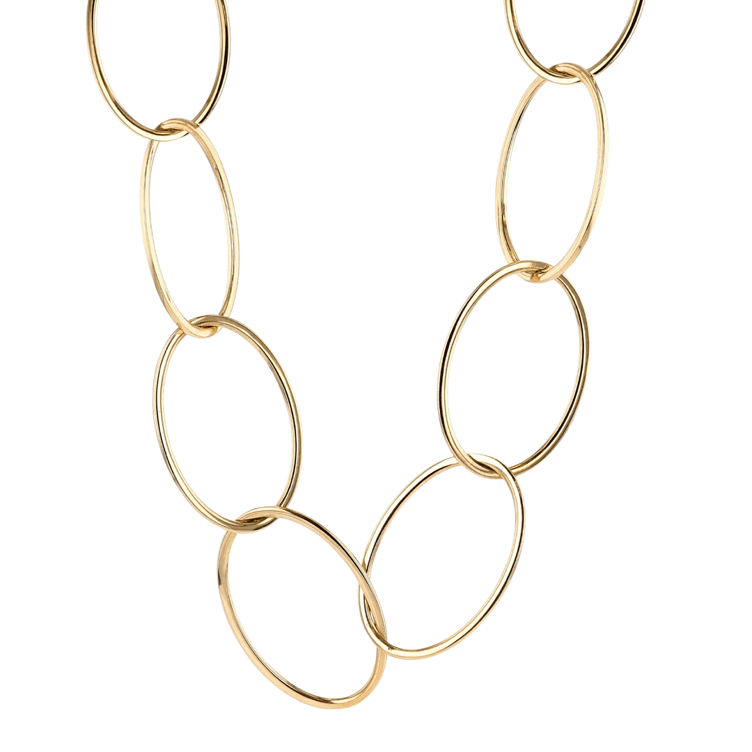 Hamilton Collection 14k Yellow Gold 25 Inch Large Oval Link Necklace
