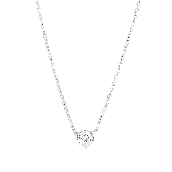 18k White Gold and .99 Total Weight Diamond Solitaire Pendant